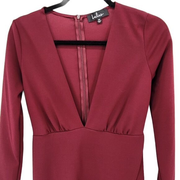 LuLus Sexy Wrap Dress Bodycon Long Sleeve Wedding Guest Prom Bridesmaid Date - Picture 7 of 8